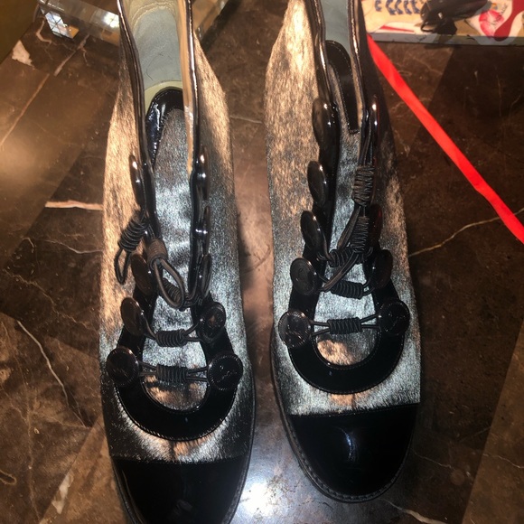 Christian Louboutin Silver Calfhair Ankle Boots - Picture 2 of 7